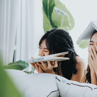 happy customer at home